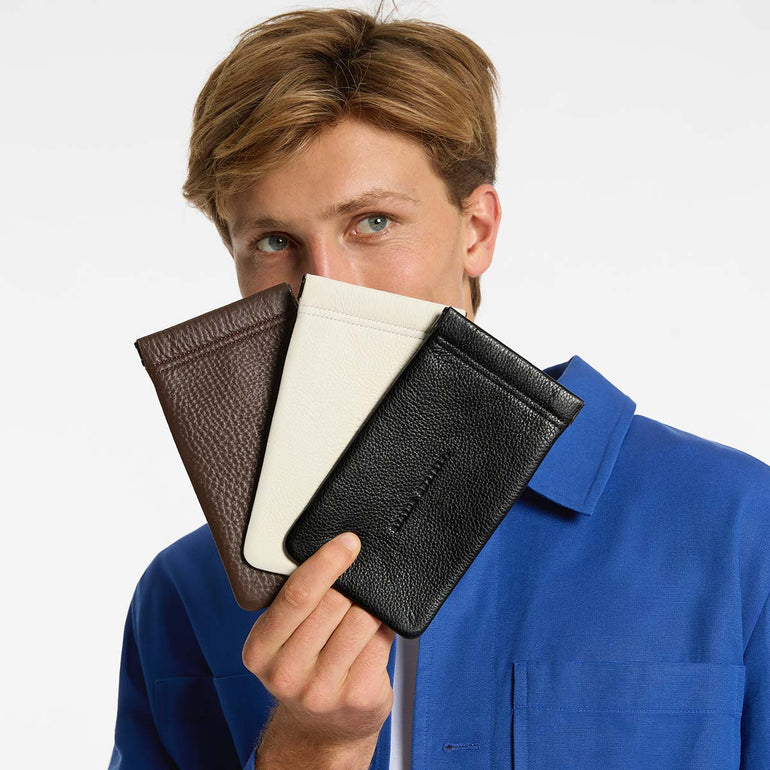 Status Anxiety Keepsake Leather Glasses Pouch Cocoa