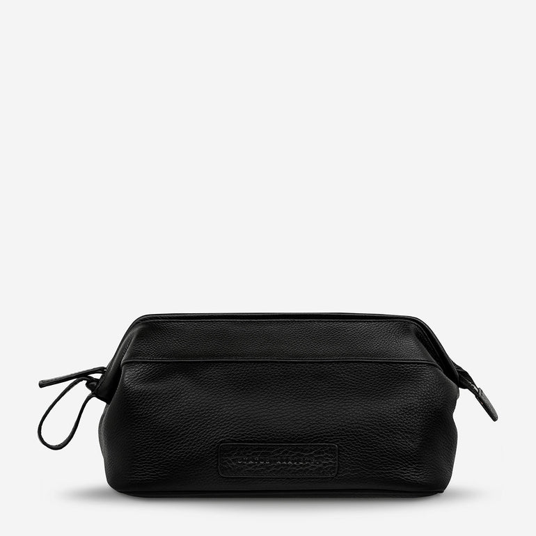 Status Anxiety Liability Leather Toiletry Bag Black