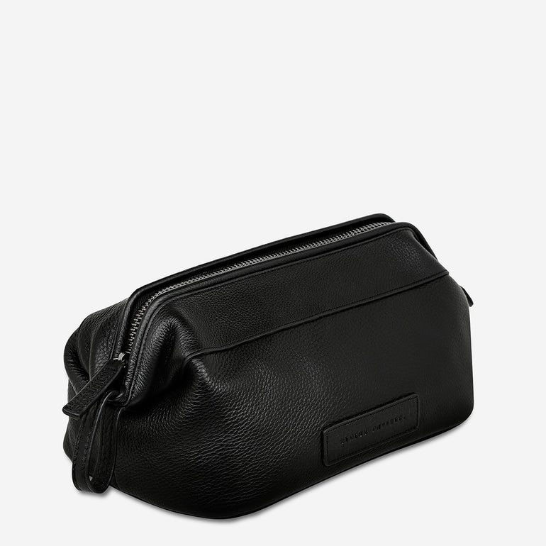 Status Anxiety Liability Leather Toiletry Bag Black