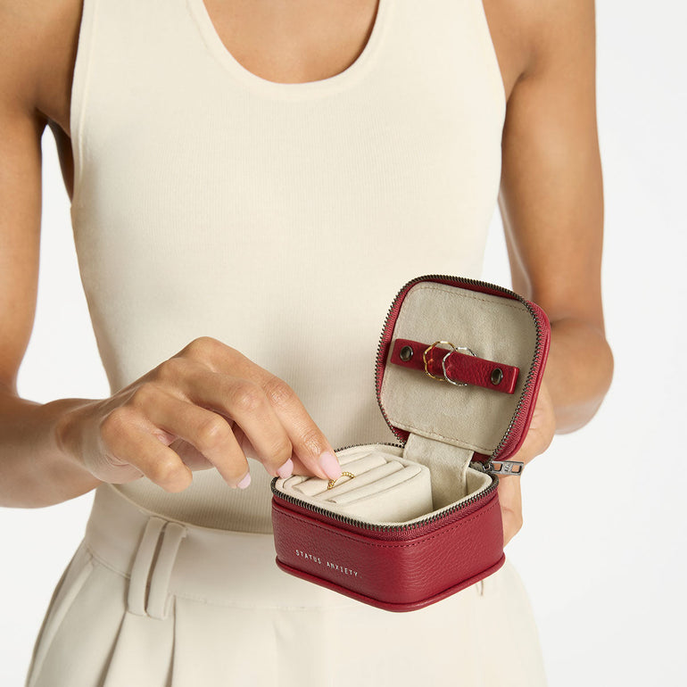 Status Anxiety Heartbreaker Leather Jewellery Case Rouge
