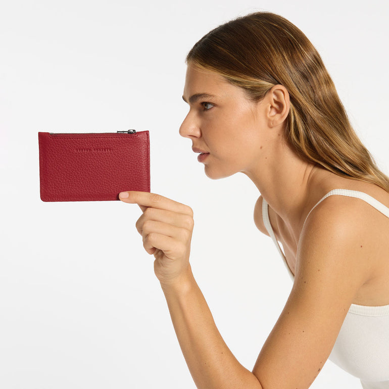 Status Anxiety Avoiding Things Women's Leather Wallet Rouge