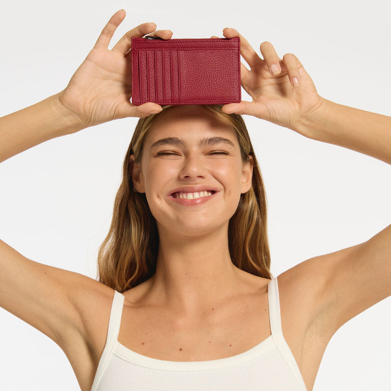 Status Anxiety Avoiding Things Women's Leather Wallet Rouge