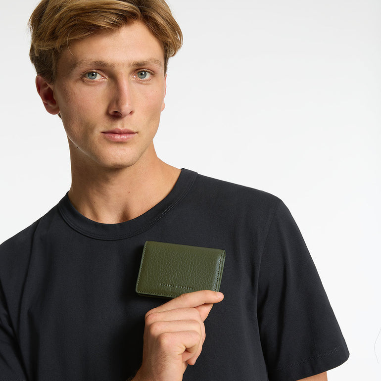 Status Anxiety Easy Does It Men's Leather Wallet Khaki