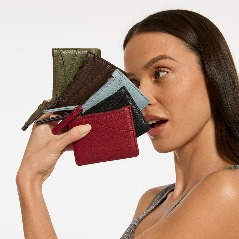 Status Anxiety Hearts Still Beating Leather Wallet Rouge