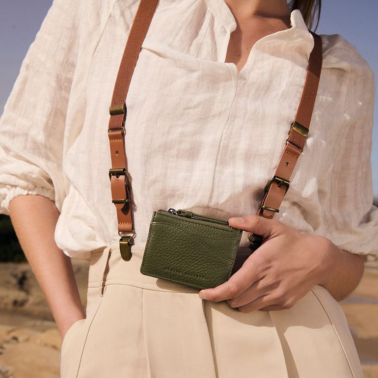 Status Anxiety Hearts Still Beating Leather Wallet Khaki