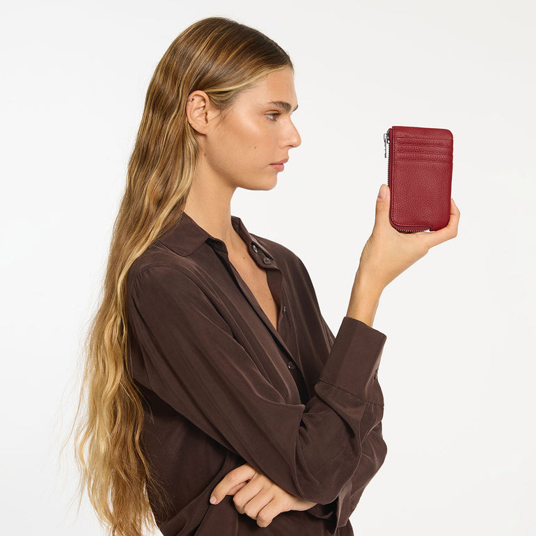 Status Anxiety Left Behind Women's Leather Pouch Rouge