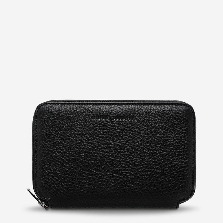 Status Anxiety Nowhere To Be Found Leather Travel Wallet Black
