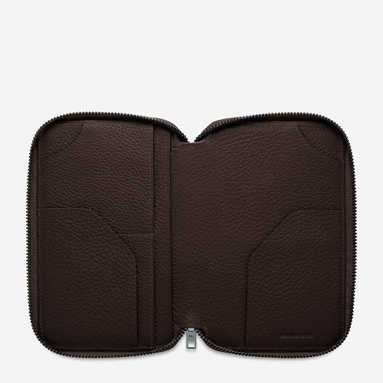 Status Anxiety Nowhere To Be Found Leather Travel Wallet Cocoa