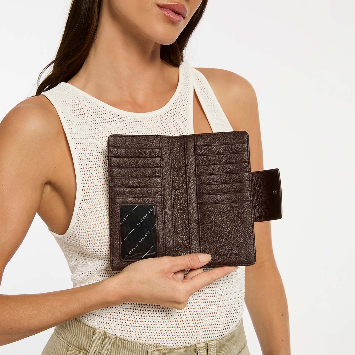 Status Anxiety Ruins Women's Leather Wallet Cocoa