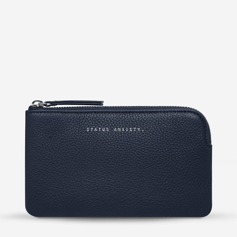 Status Anxiety Smoke and Mirrors Women's Leather Pouch Wallet Midnight Blue