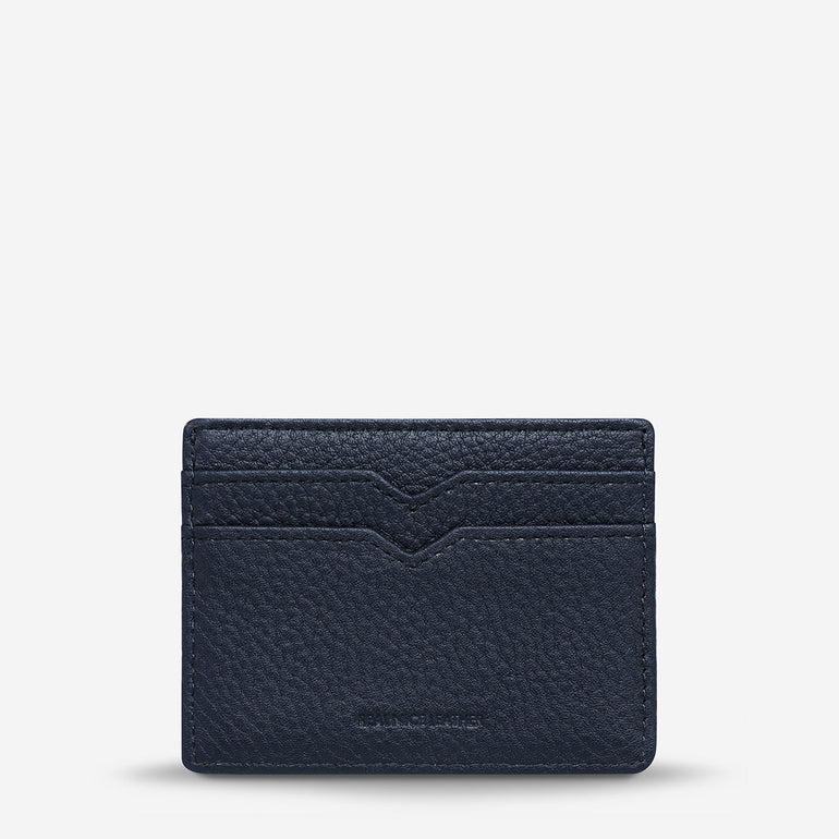 Status Anxiety Together For Now Leather Card Wallet Midnight Blue