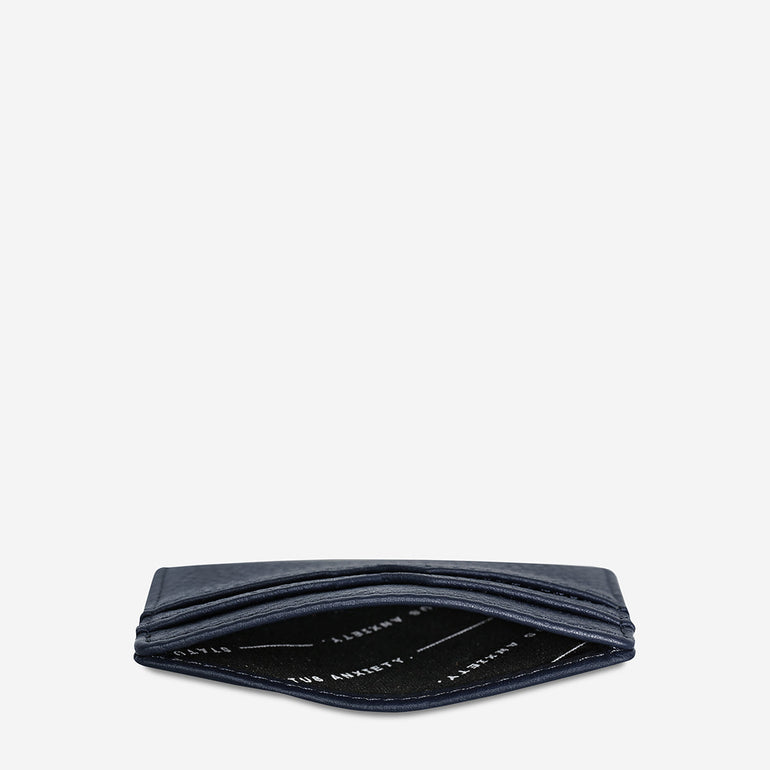 Status Anxiety Together For Now Leather Card Wallet Midnight Blue
