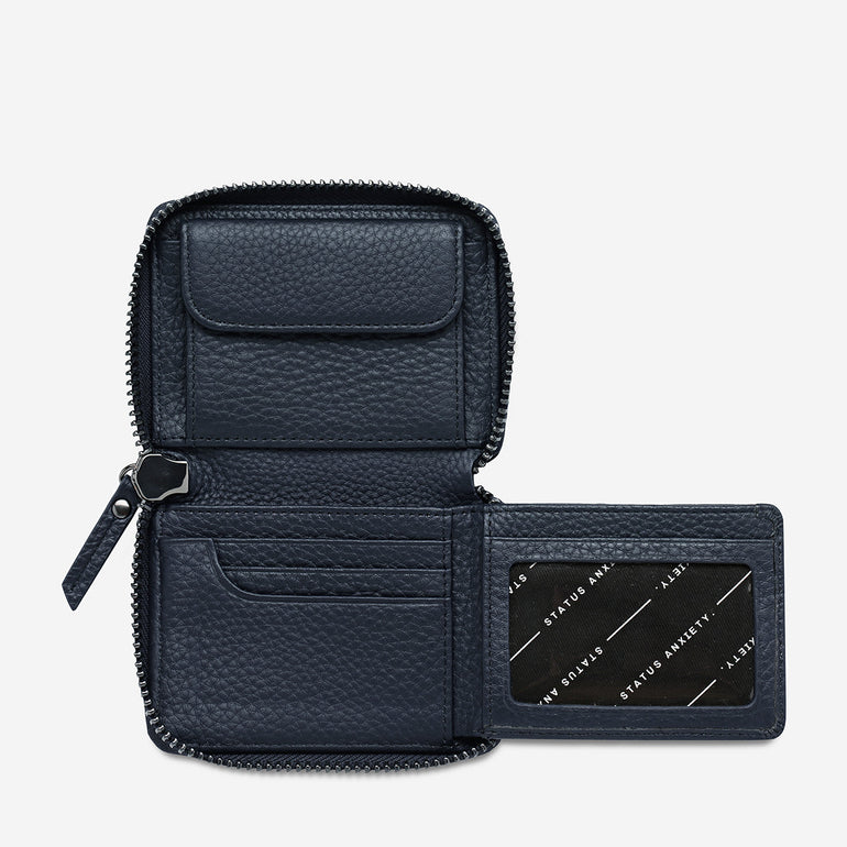 Status Anxiety Wayward Women's Leather Wallet Midnight Blue