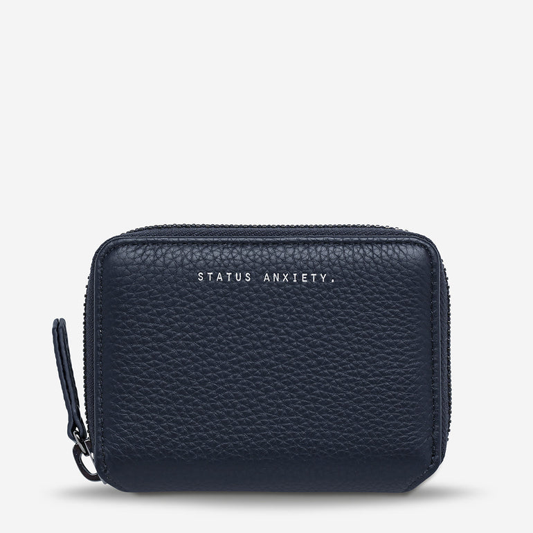 Status Anxiety Wayward Women's Leather Wallet Midnight Blue