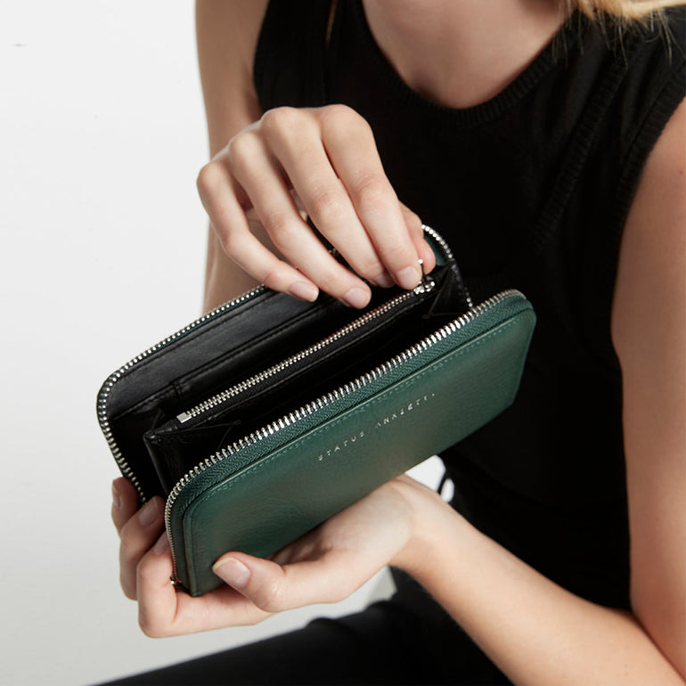 Status Anxiety Yet To Come Leather Wallet Teal