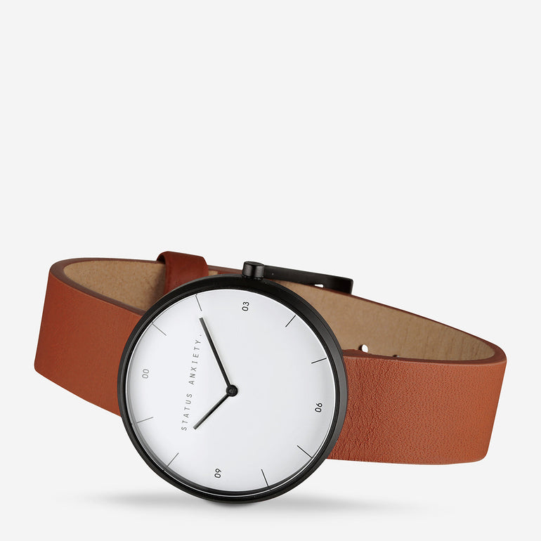Status Anxiety Repeat After Me Leather Watch Tan